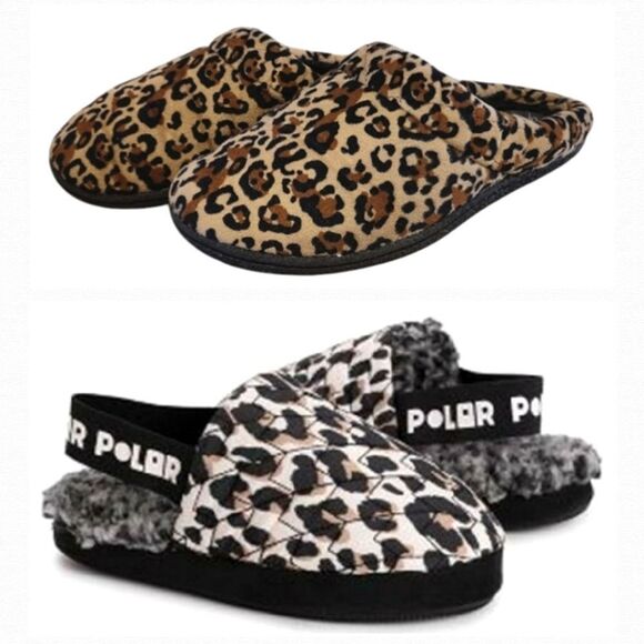 MUK LUKS Devyn Animal Printed Sherpa Slingbacks & Dearforms Slippers Lot Med 7/8 - Picture 1 of 16